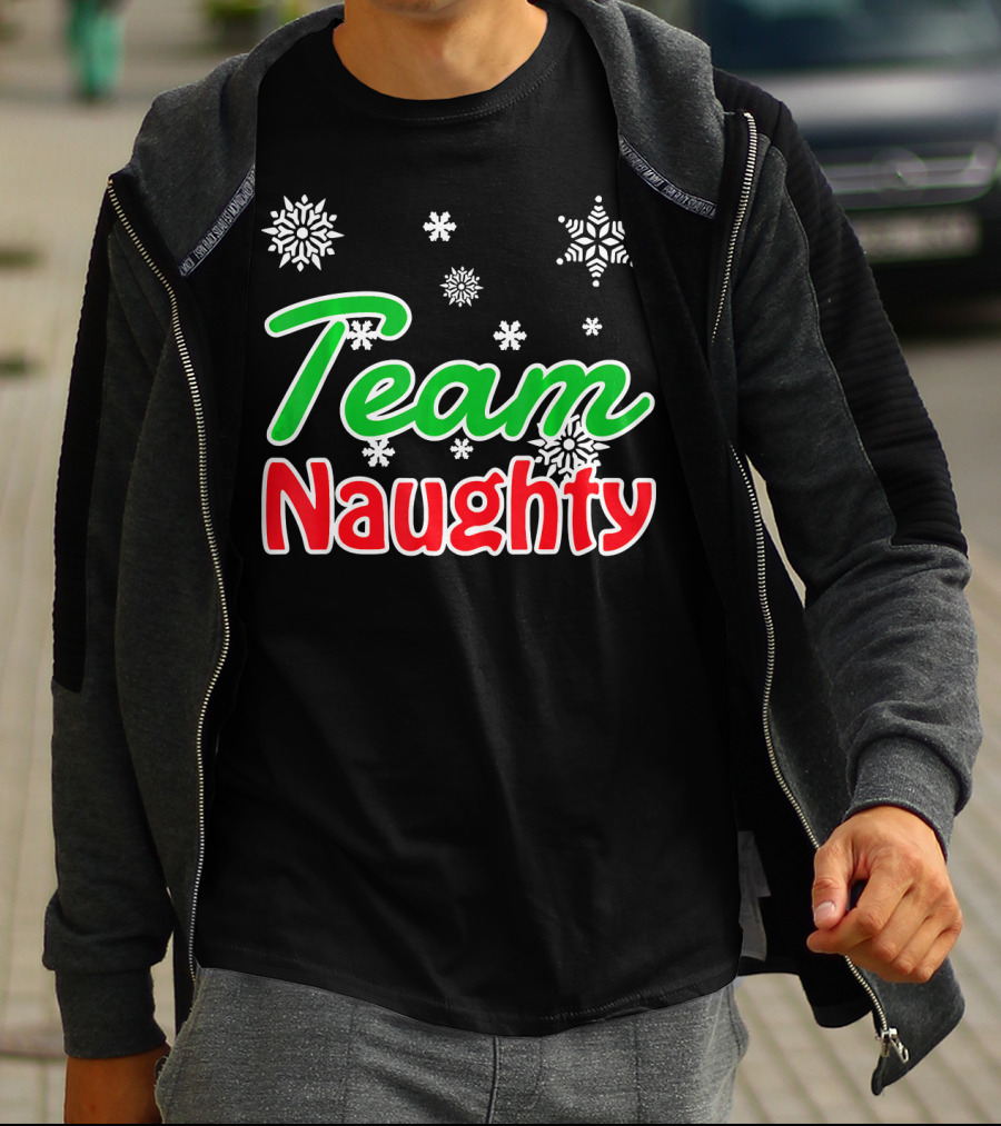 Team Naughty Santa Family Snowflakes T-Shirt
