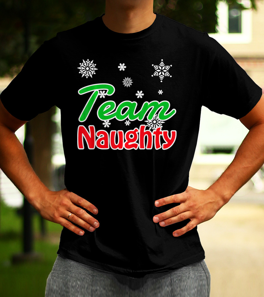 Team Naughty Santa Family Snowflakes T-Shirt