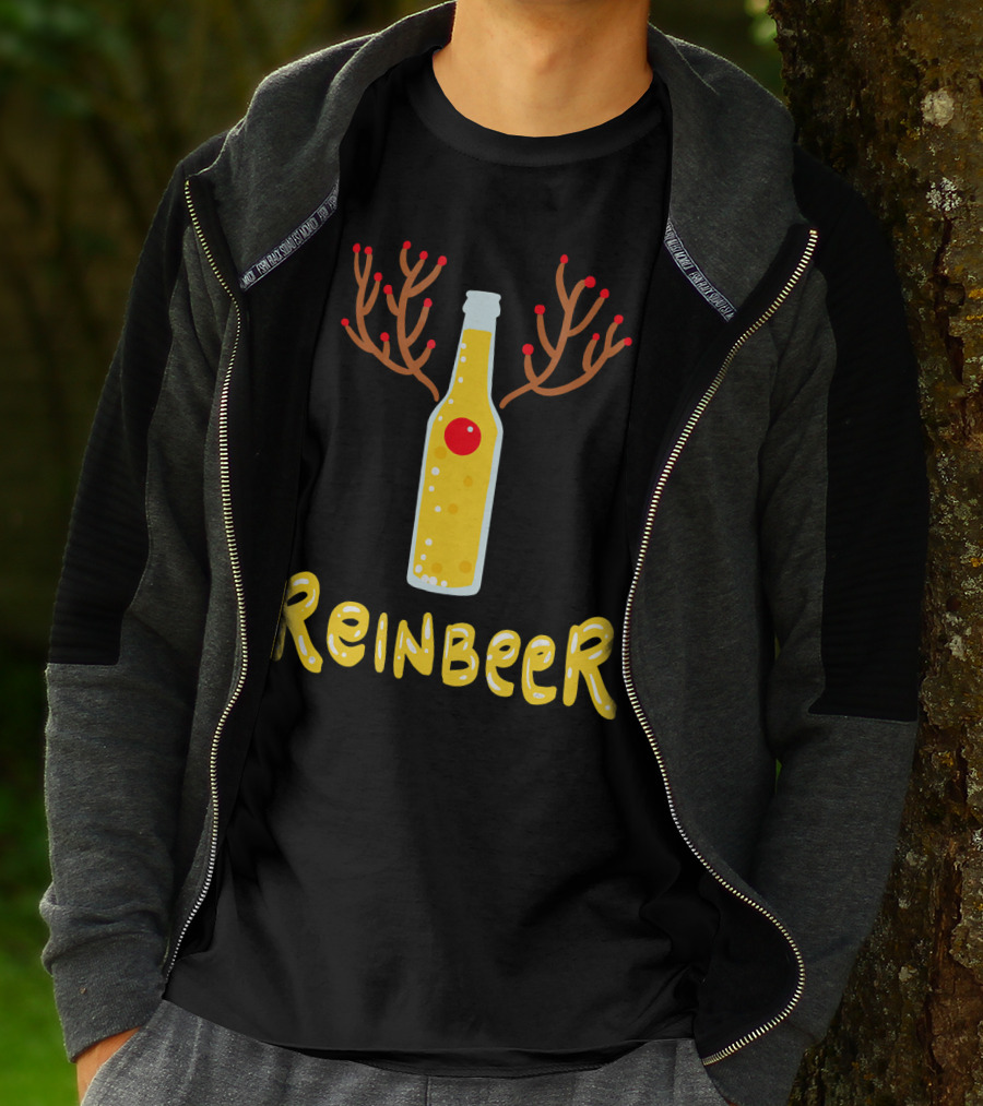 Reindeer Reinbeer Antler Bottle T-Shirt