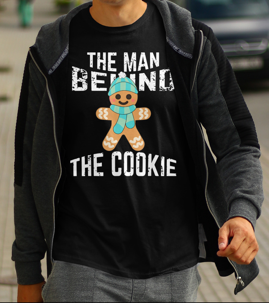 The Man Behind The Cookie Mens Christmas Pregnancy Announcement T-Shirt