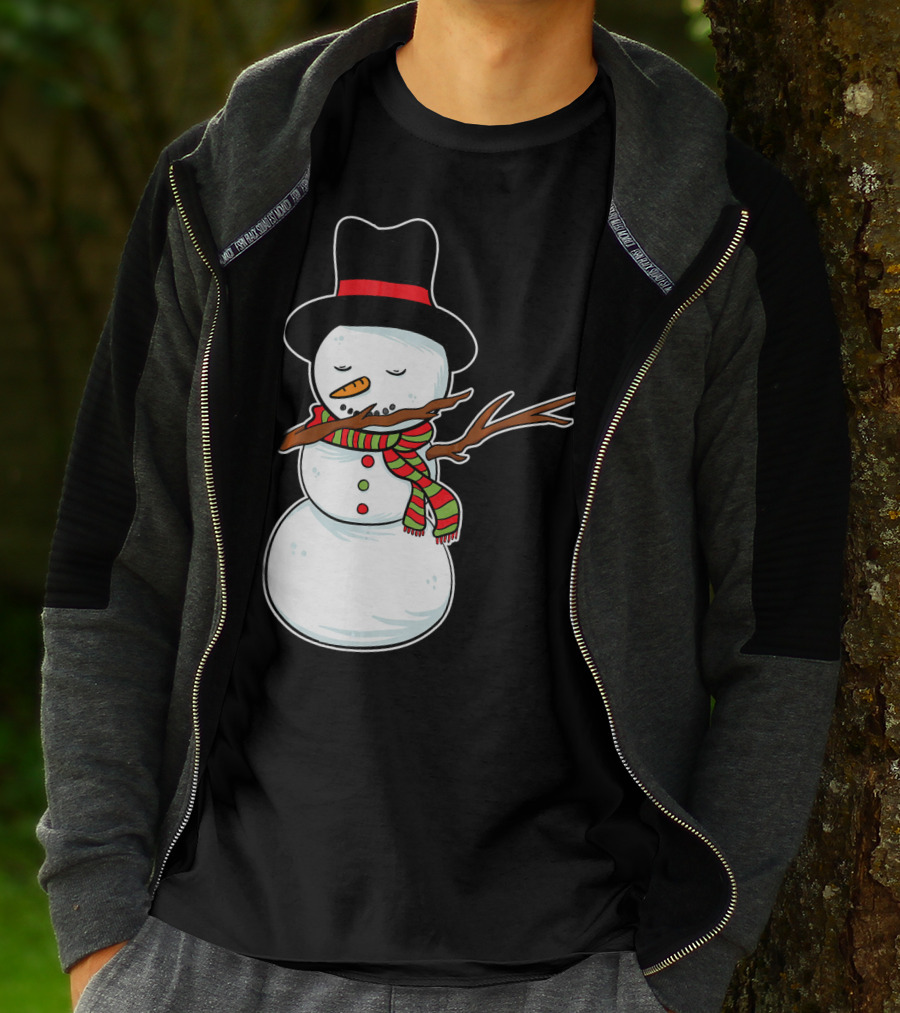 Dabbing Dab Snowman With Hat And Scarf T-Shirt