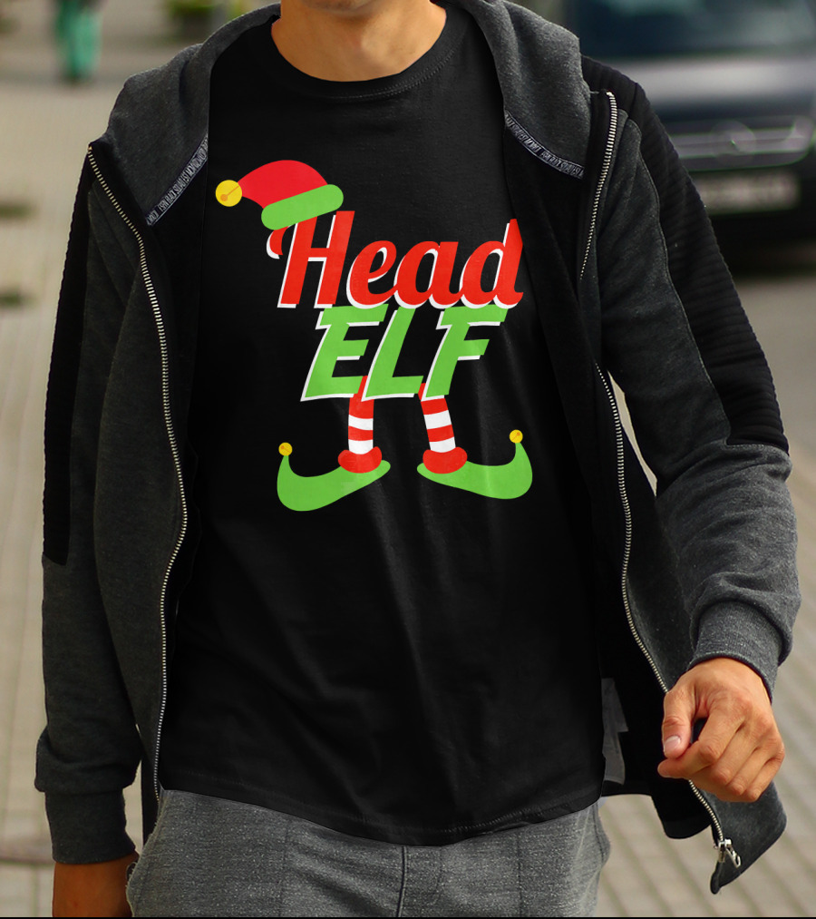 Head Elf Christmas Outfit With Hat And Curled Shoes T-Shirt