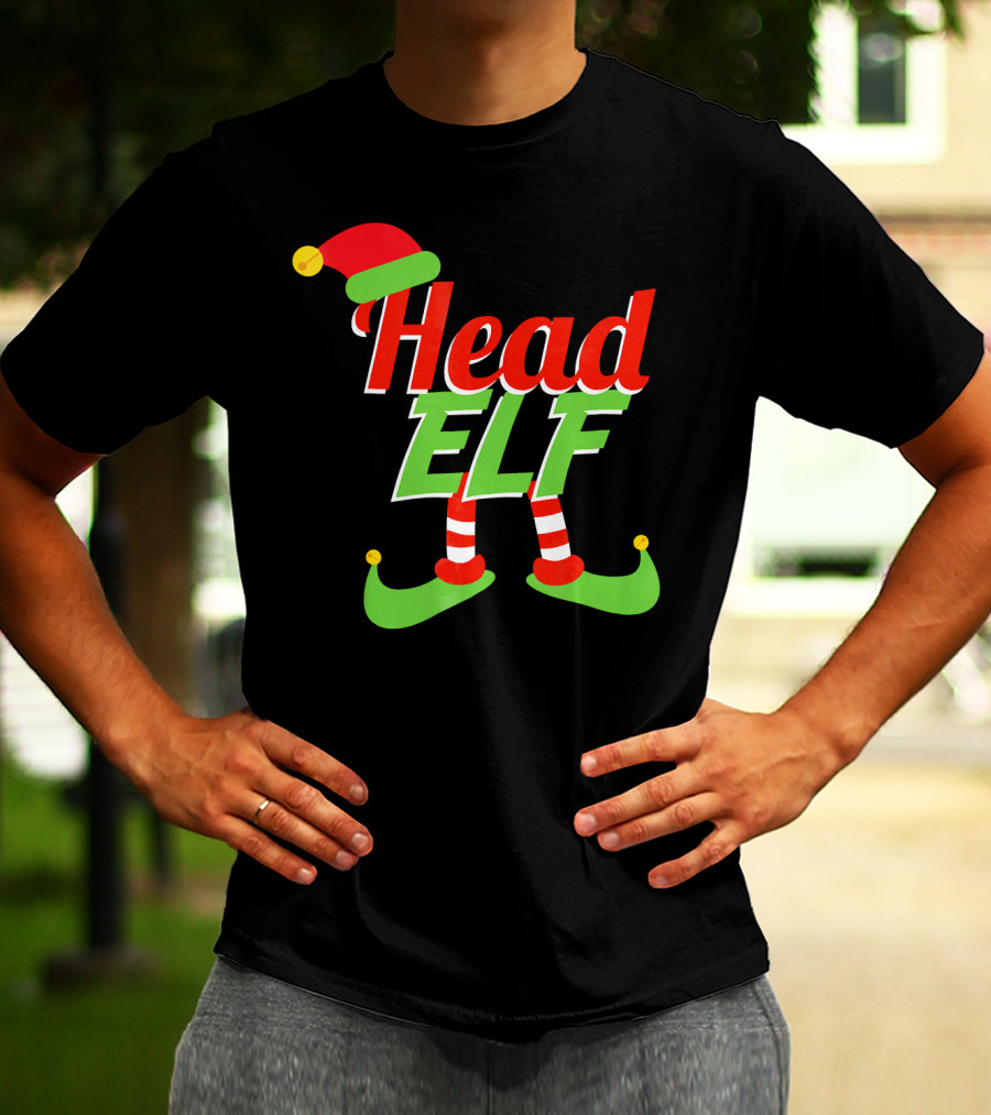Head Elf Christmas Outfit With Hat And Curled Shoes T-Shirt