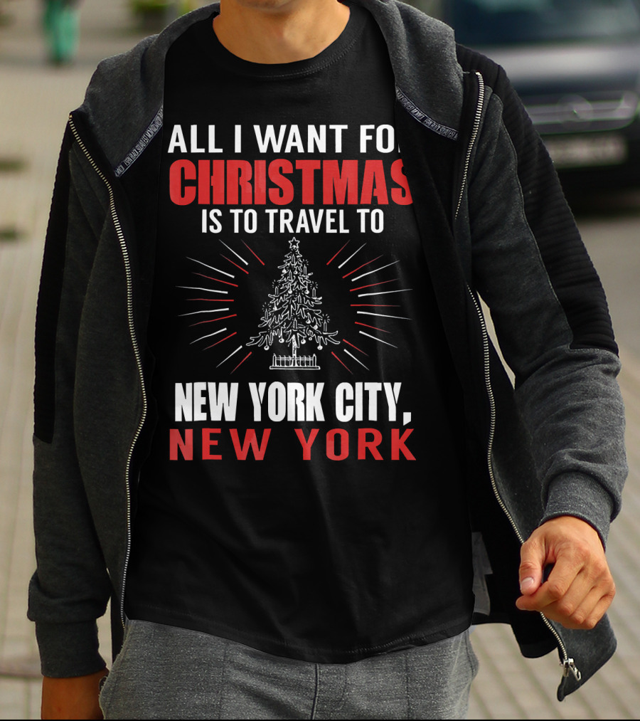 All I Want For Christmas Is To Travel To New York City New York T-Shirt