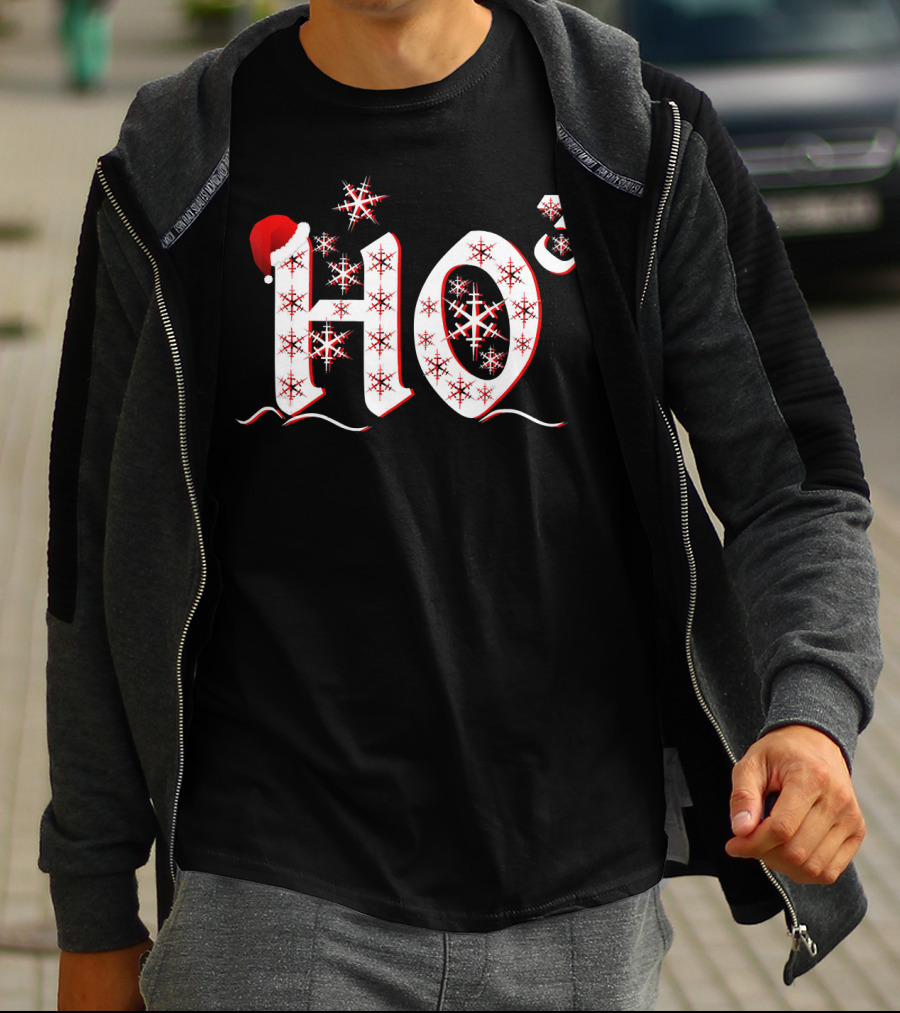 Christmas Ho Ho Ho Snowflake Santa Hat H₀³ T-Shirt