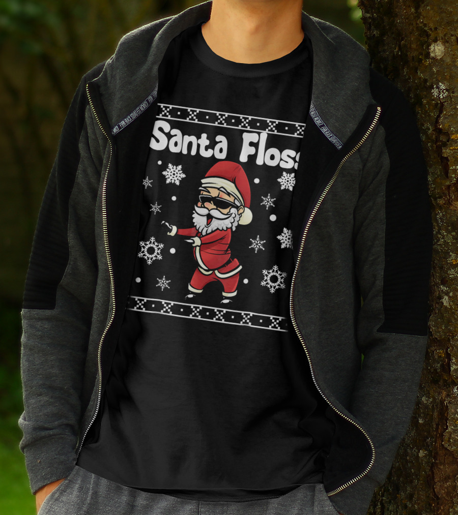 Santa Floss Snowflakes Holiday Dance T-Shirt