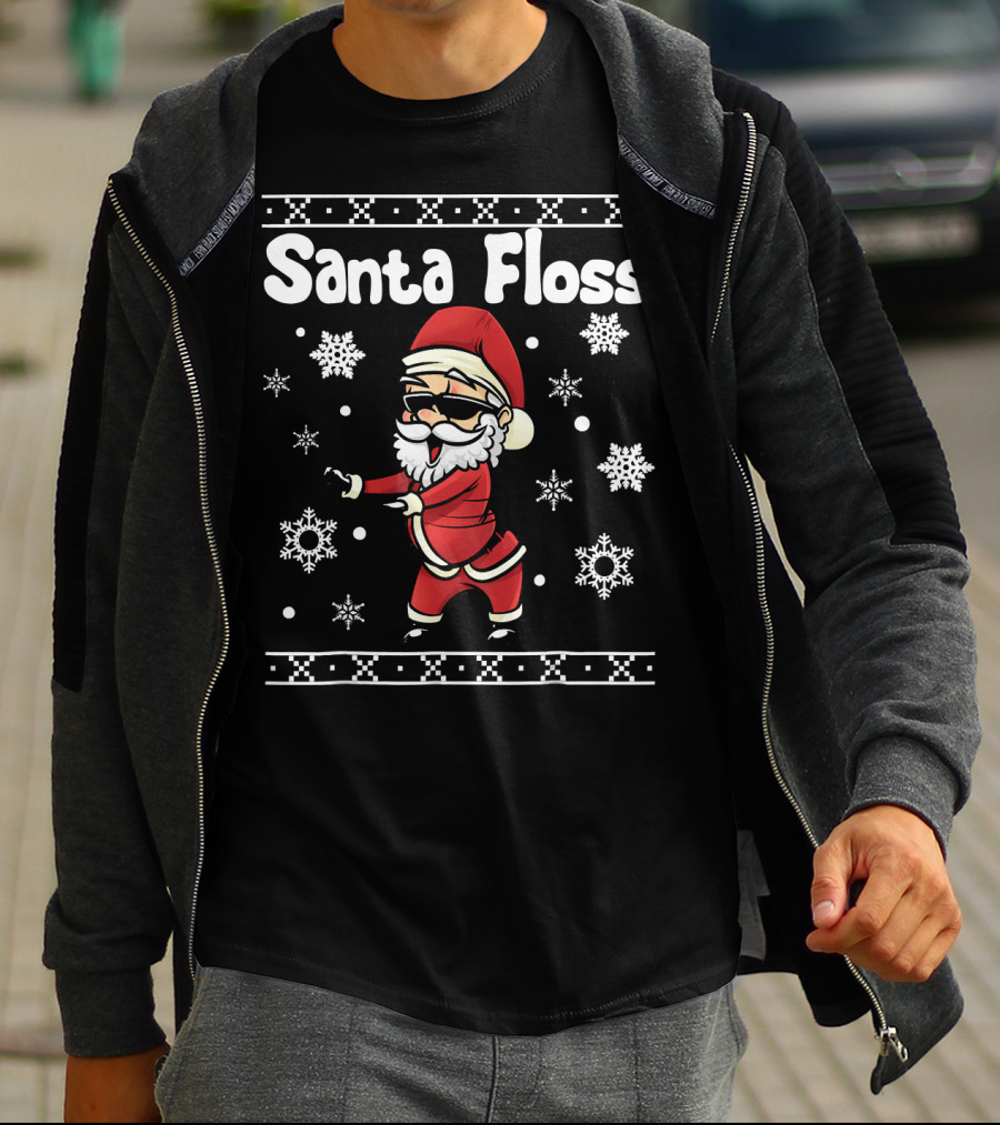 Santa Floss Snowflakes Holiday Dance T-Shirt