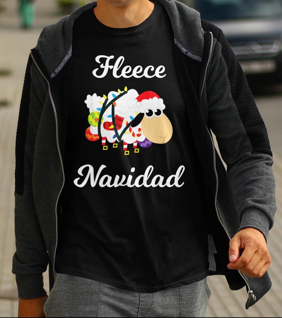 Fleece Navidad Funny Feliz Mexican Sheep Christmas Jumper Santa Hat T-Shirt