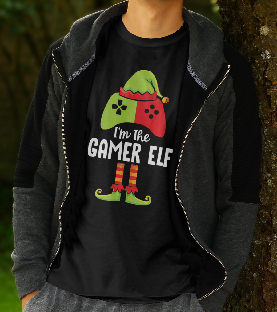 I'm The Gamer Elf Controller Hat Festive Costume T-Shirt