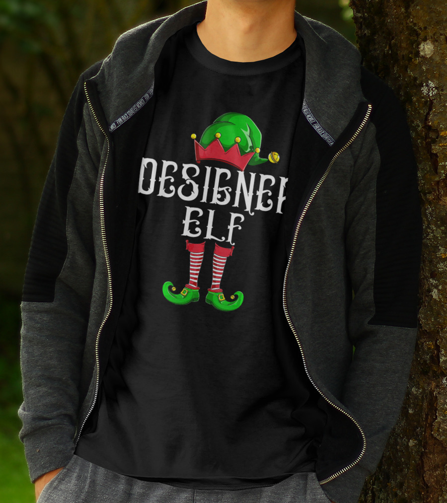 Designer Elf Xmas Elves Festive Holiday T-Shirt