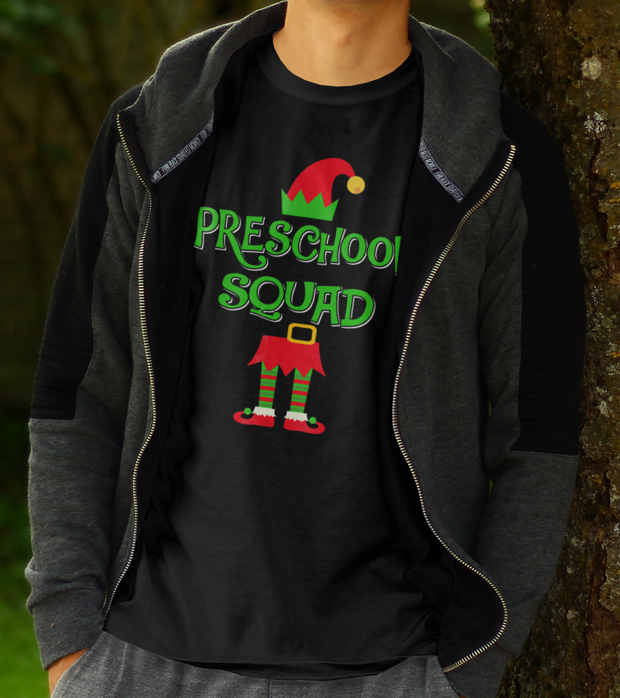 Preschool Squad Christmas Elf Teacher T-Shirt