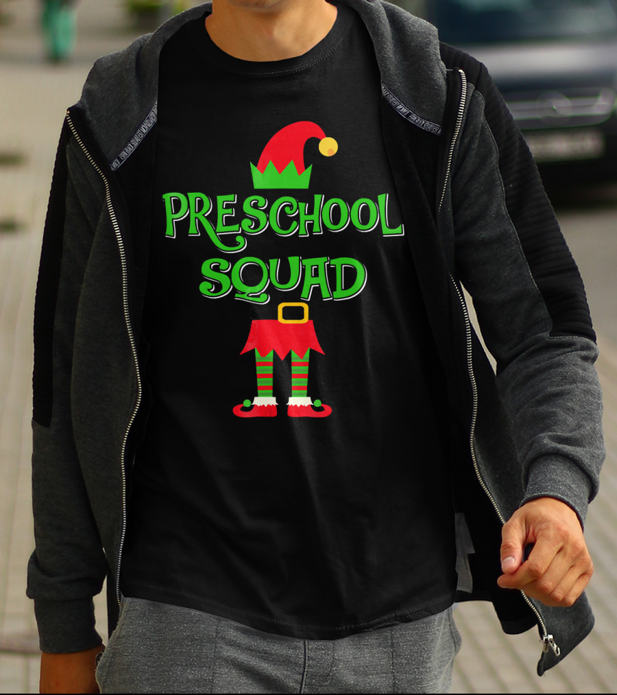Preschool Squad Christmas Elf Teacher T-Shirt