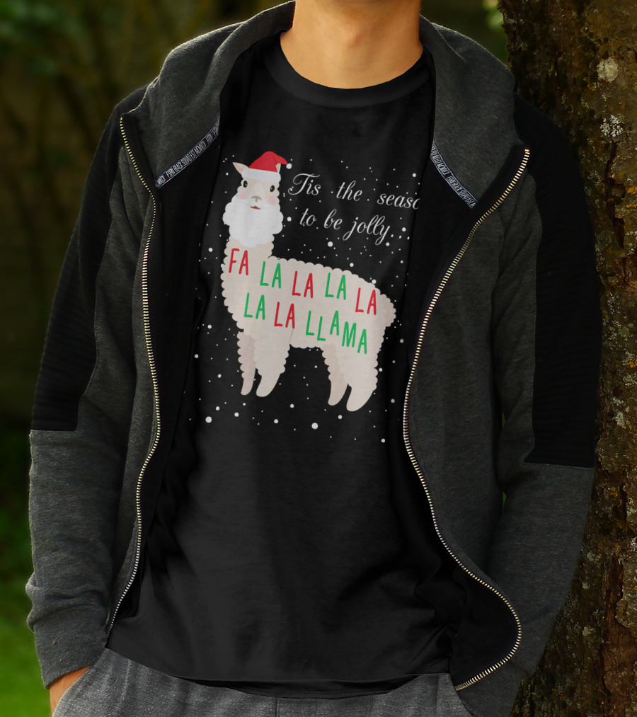 Tis The Season To Be Jolly Fa La La La Llama Llama T-Shirt