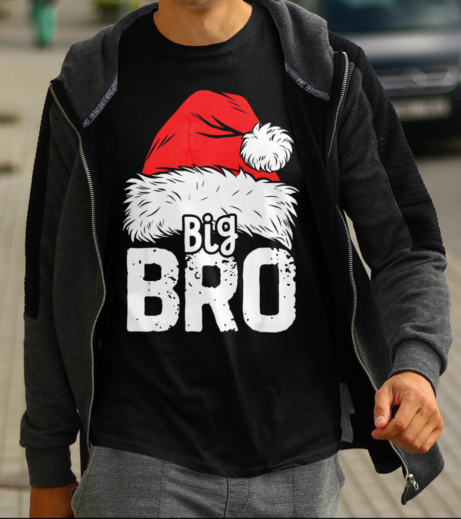 Big Bro Santa Hat Christmas T-Shirt