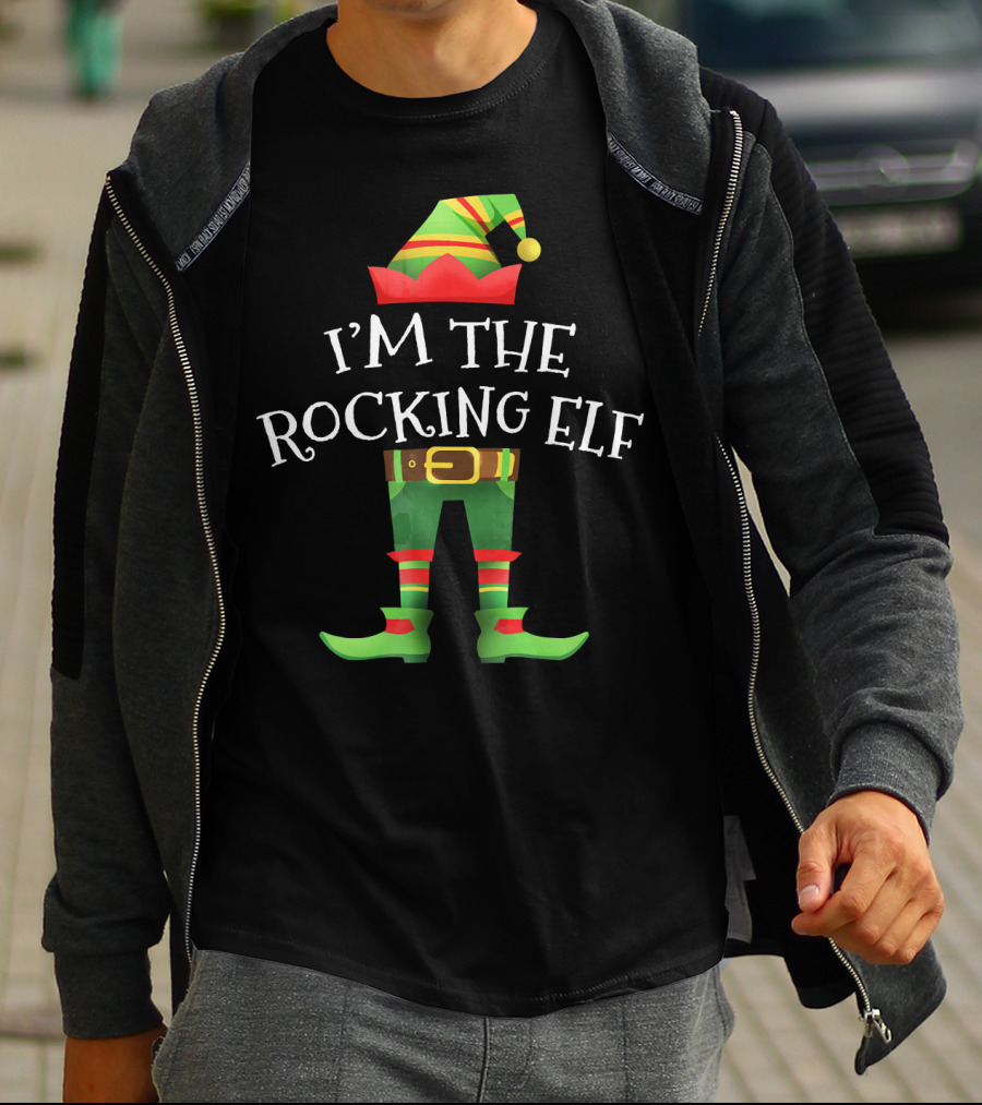 I'm The Rocking Elf Christmas Costume Group T-Shirt