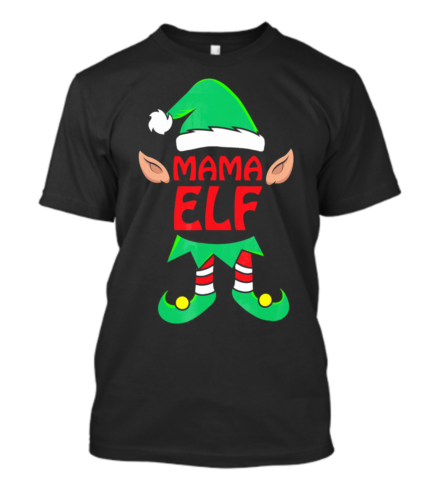 Mama ELF Christmas Family Matching Pajama T-Shirt