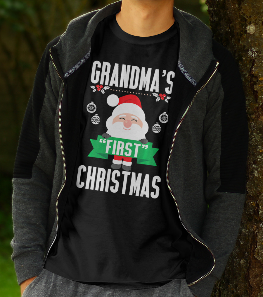 Grandma's First Christmas Santa Holiday Humor T-Shirt