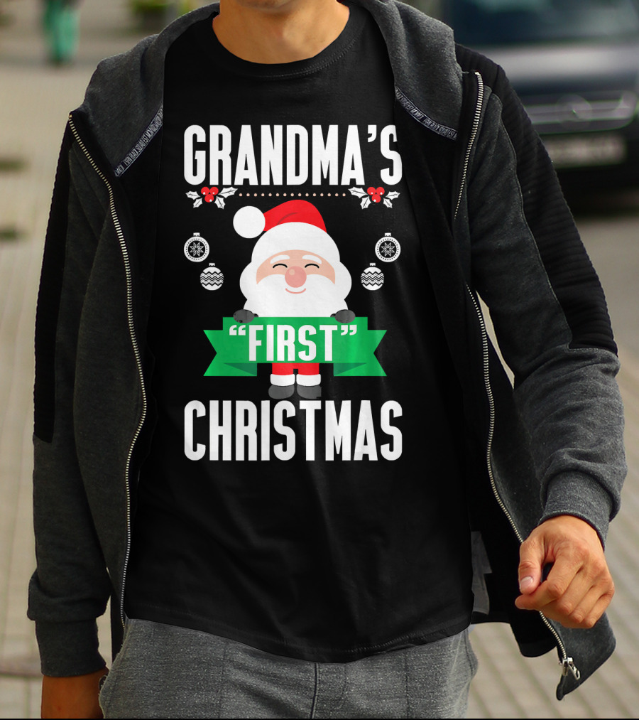 Grandma's First Christmas Santa Holiday Humor T-Shirt