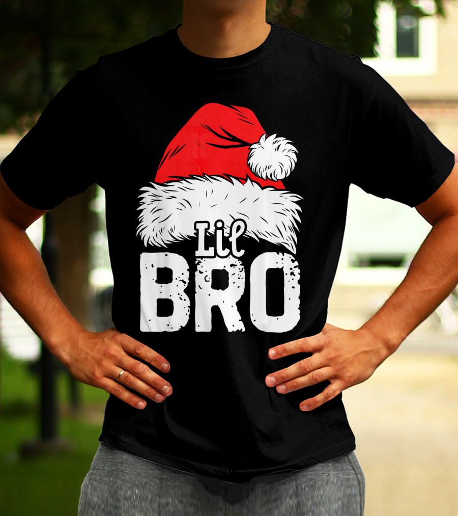 Lil Bro Santa Hat Christmas T-Shirt