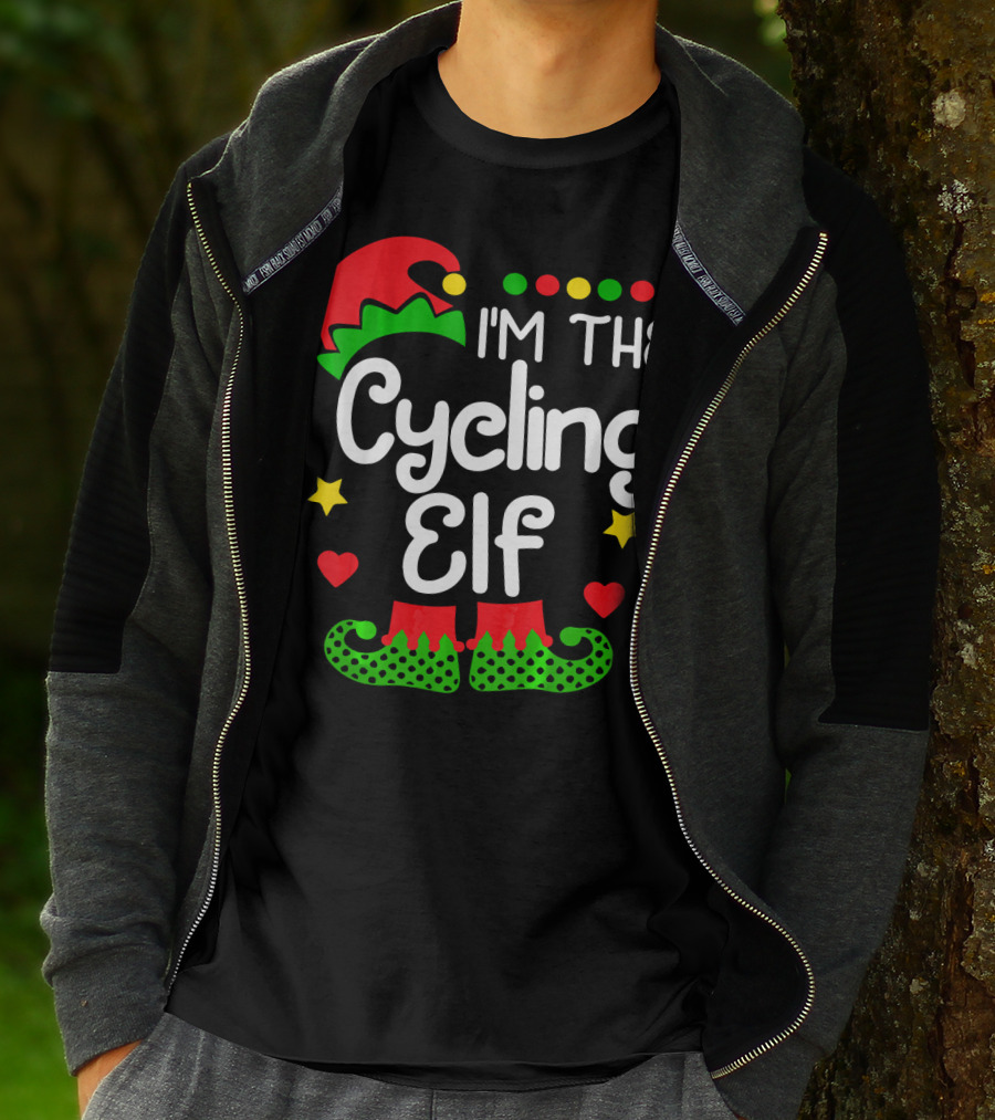 I'm The Cycling Elf Christmas Family Holiday Fun T-Shirt