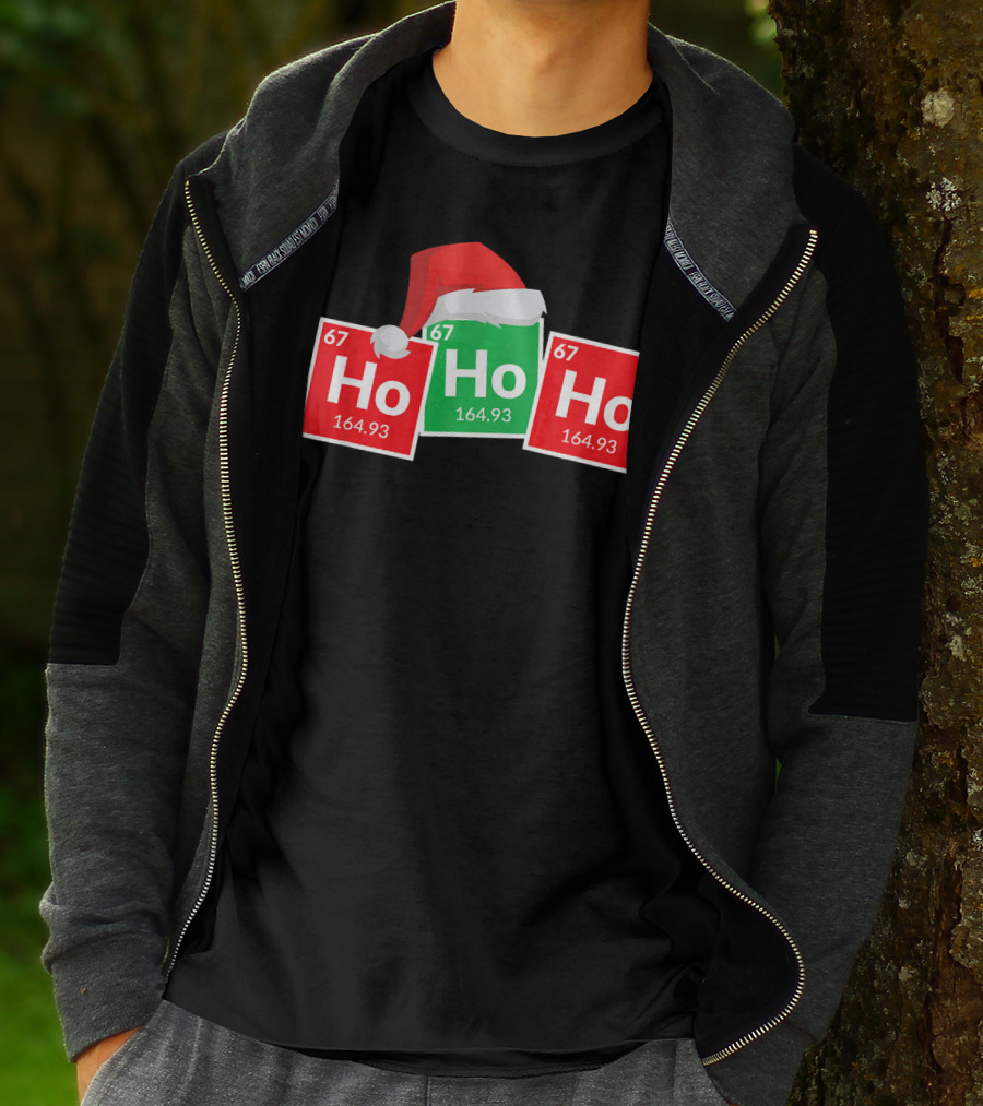Christmas Ho Ho Ho Santa Periodic Table Elements Fun T-Shirt