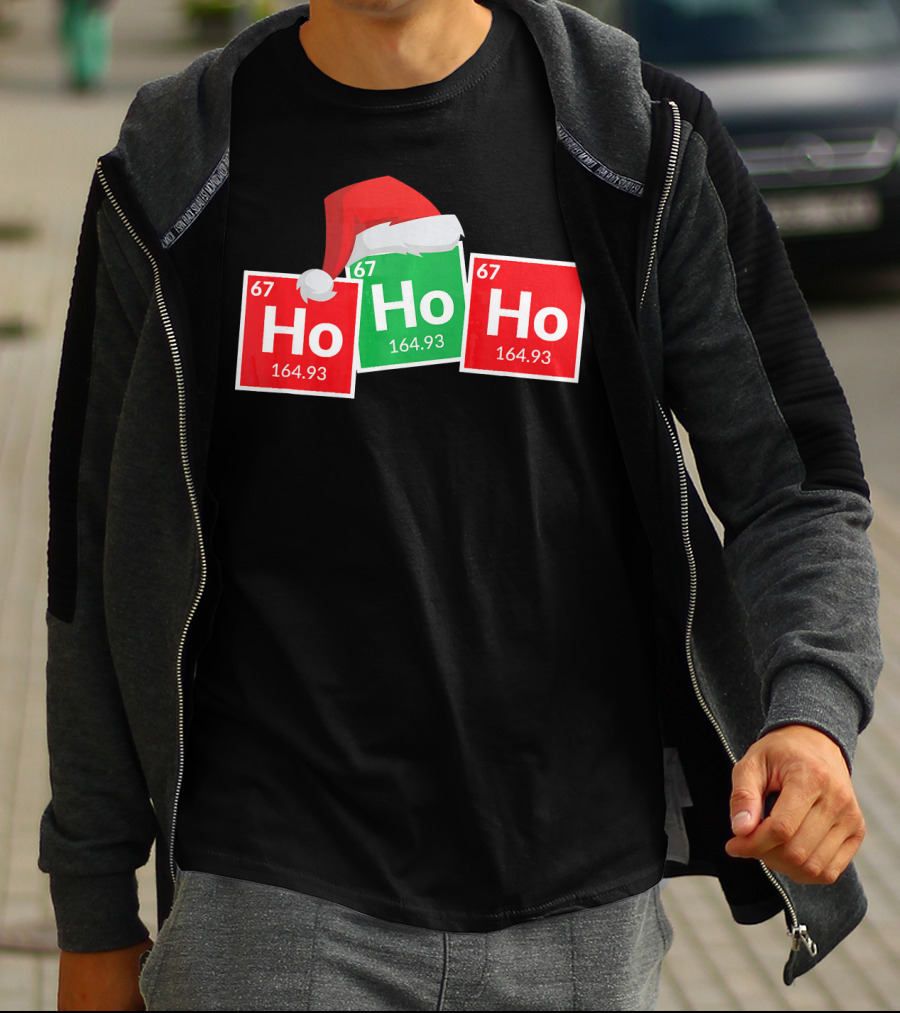 Christmas Ho Ho Ho Santa Periodic Table Elements Fun T-Shirt