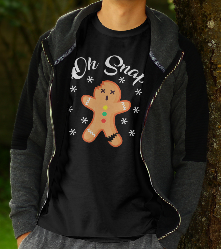 Oh Snap Broken Gingerbread Man Holiday Humor T-Shirt