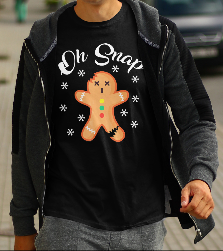 Oh Snap Broken Gingerbread Man Holiday Humor T-Shirt