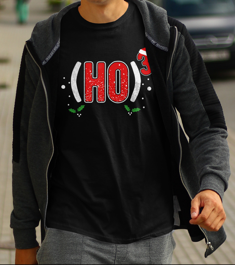 Ho Cubed (HO)³ Santa Hat Christmas T-Shirt