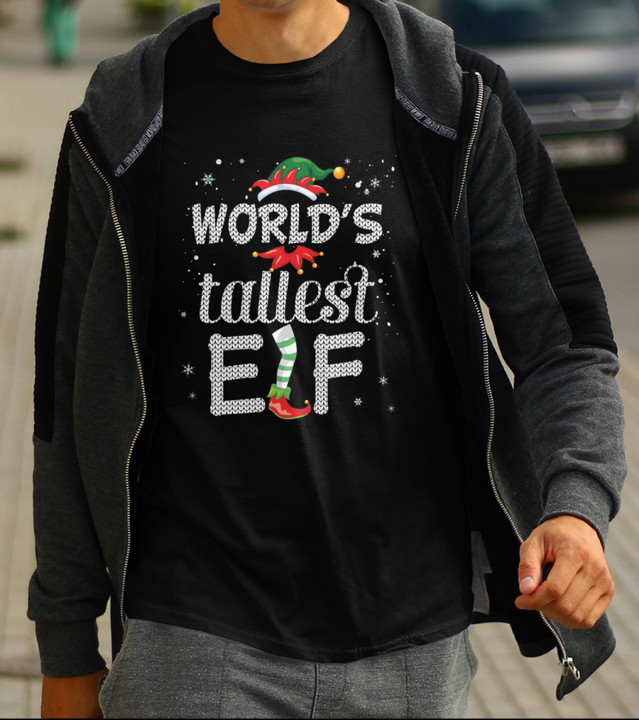World's Tallest Elf Ugly Christmas T-Shirt