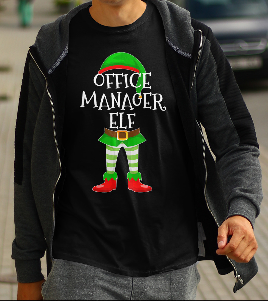 Office Manager Elf Matching Family Christmas T-Shirt