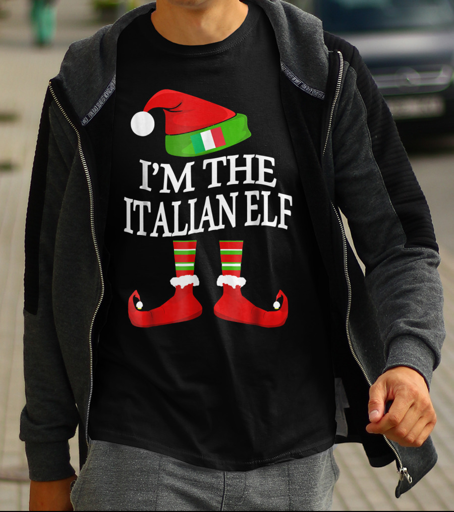 I'm The Italian Elf Festive Christmas Group Family Pajama Holiday Matching T-Shirt