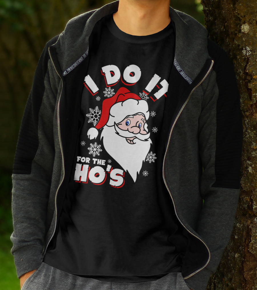 I Do It For The HOs Santa Snowflakes Christmas T-Shirt