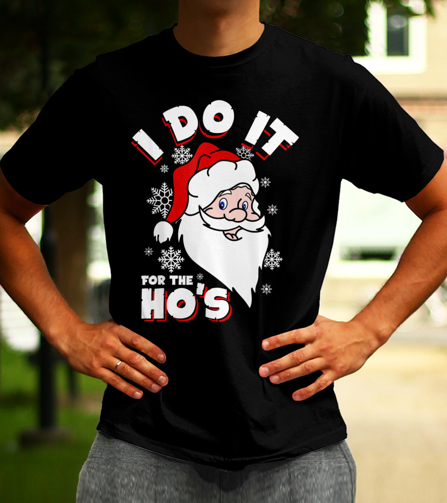 I Do It For The HOs Santa Snowflakes Christmas T-Shirt