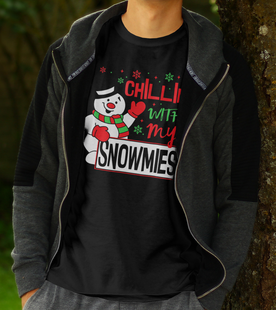 Chillin With My Snowmies Snowman Christmas In July T-Shirt