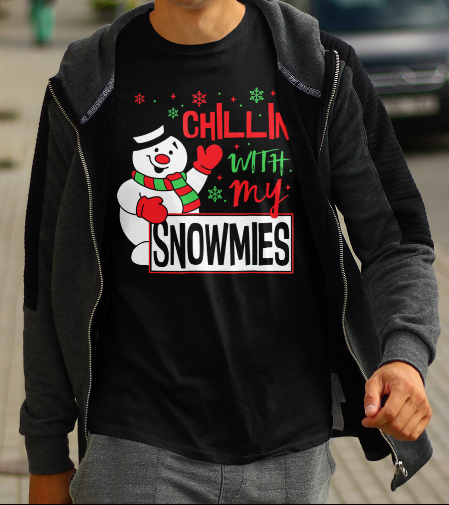 Chillin With My Snowmies Snowman Christmas In July T-Shirt