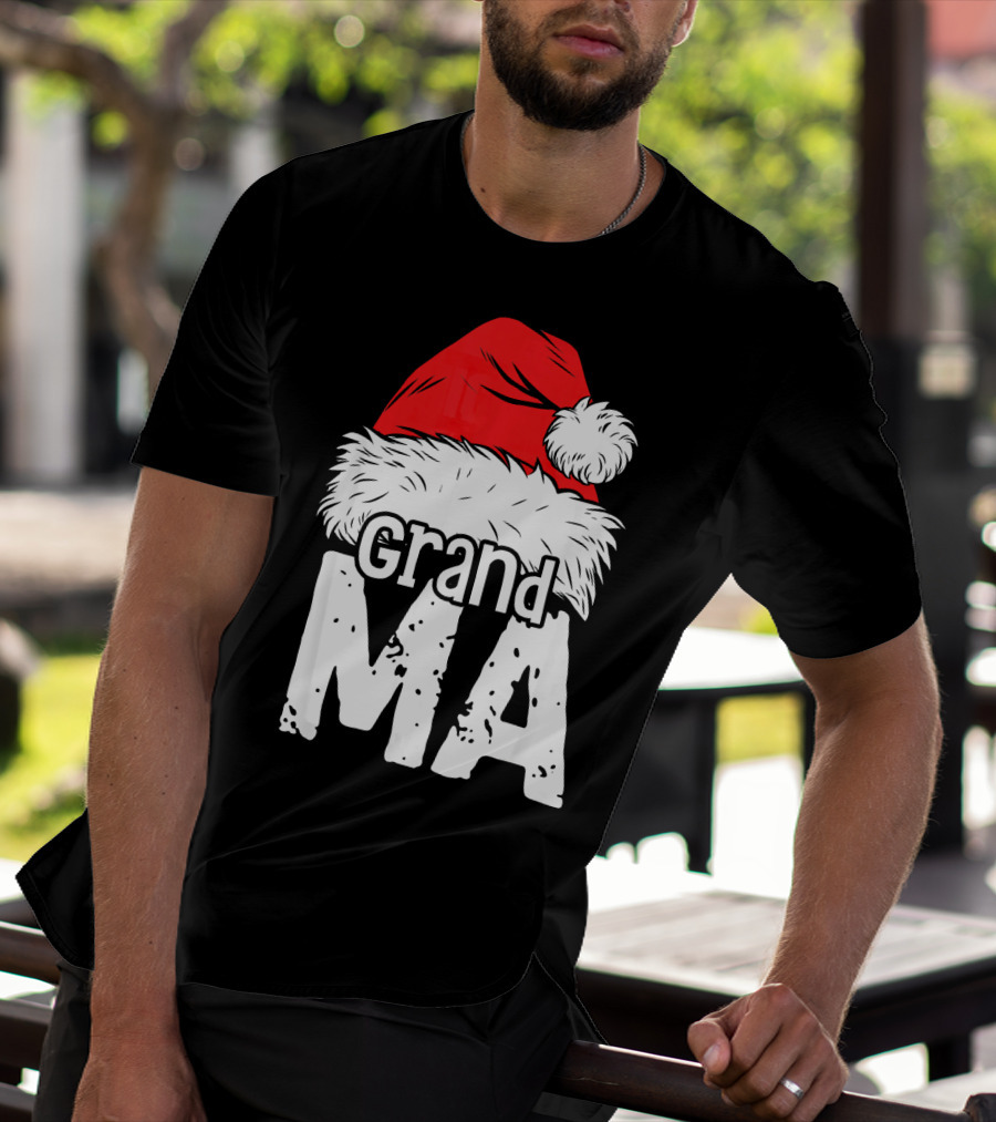 Grandma Santa Christmas Hat Family T-Shirt