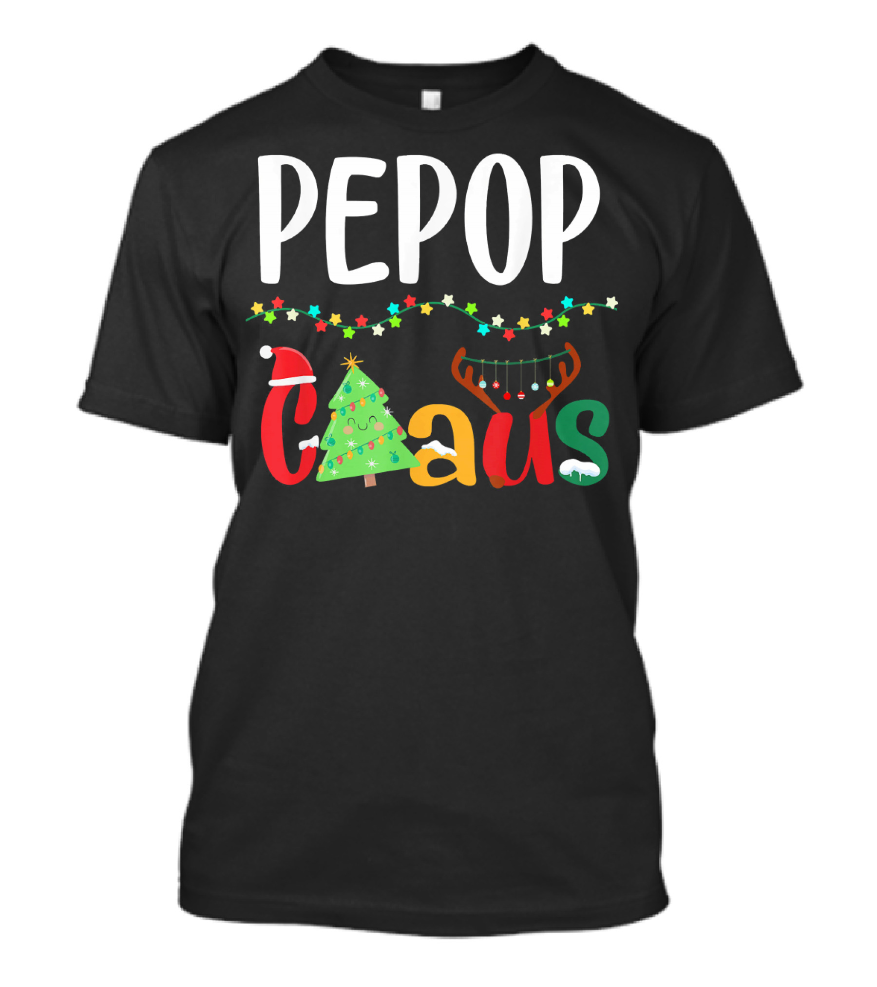 Mens PePop Claus Funny Xmas Santa Grandpa T-Shirt
