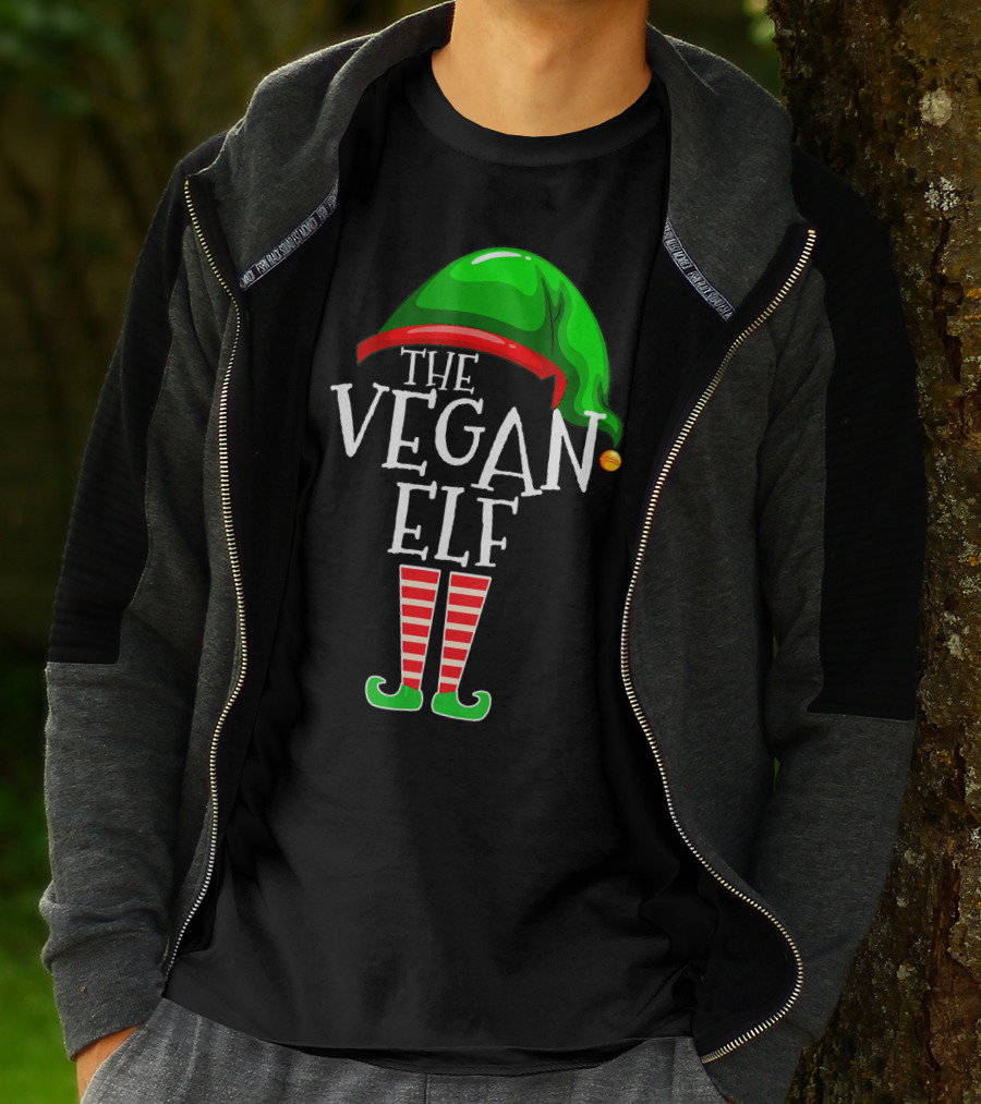 The Vegan Elf Holiday Humor Christmas T-Shirt