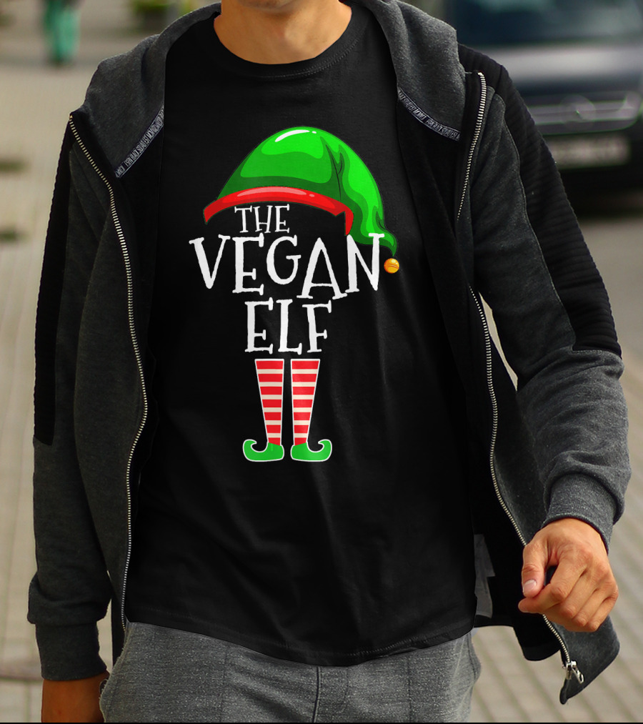 The Vegan Elf Holiday Humor Christmas T-Shirt