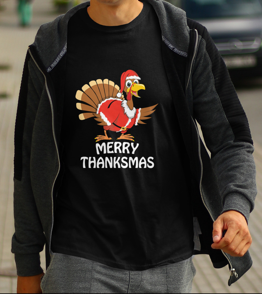 Merry Thanksmas Santa Turkey T-Shirt