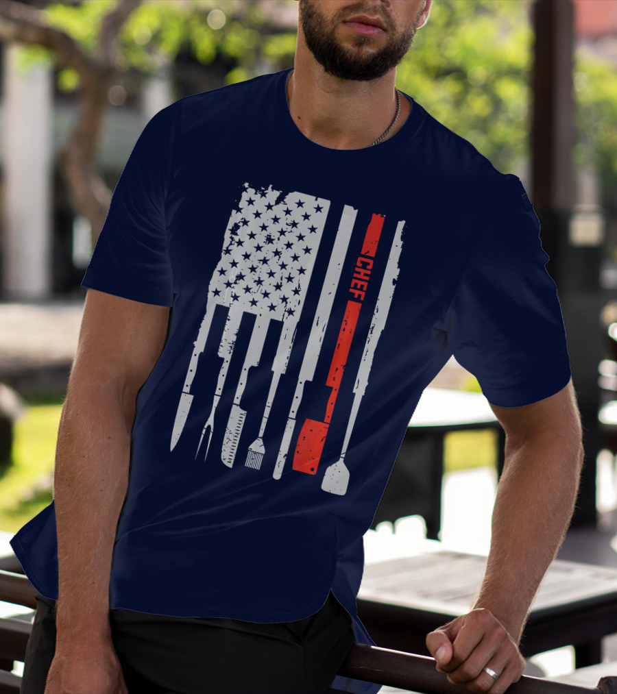 American Flag Baking Tools Chef Humorous Pastry T-Shirt