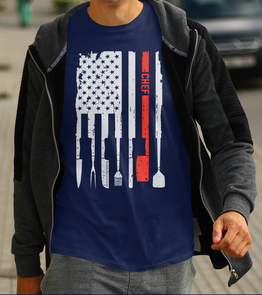American Flag Baking Tools Chef Humorous Pastry T-Shirt