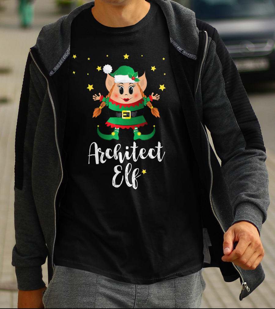 Architect Elf Women Matching Family Christmas T-Shirt