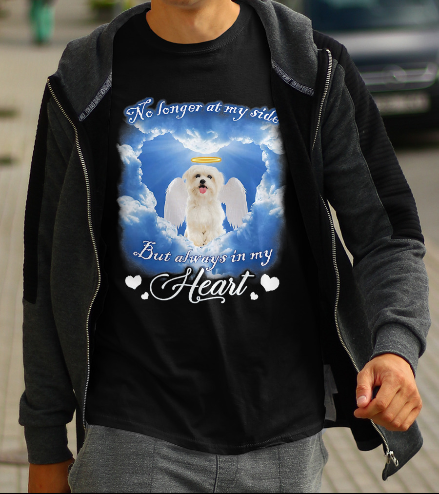 No Longer At My Side But Always In My Heart Dog Angel Clouds T-Shirt