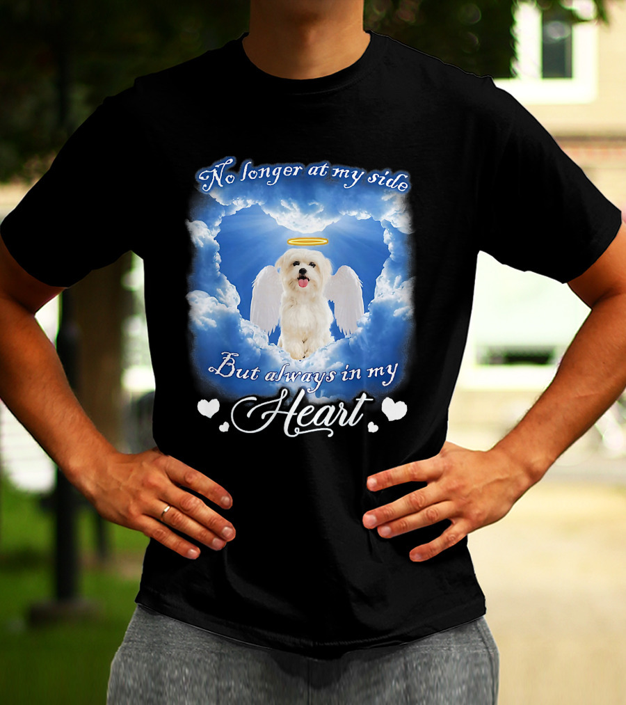No Longer At My Side But Always In My Heart Dog Angel Clouds T-Shirt
