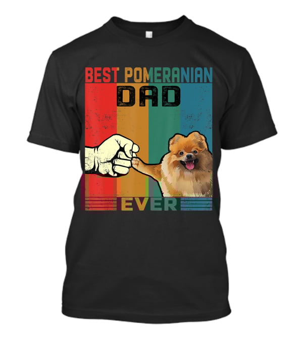 Best Pomeranian Dad Ever Vintage Fist Bump T-Shirt