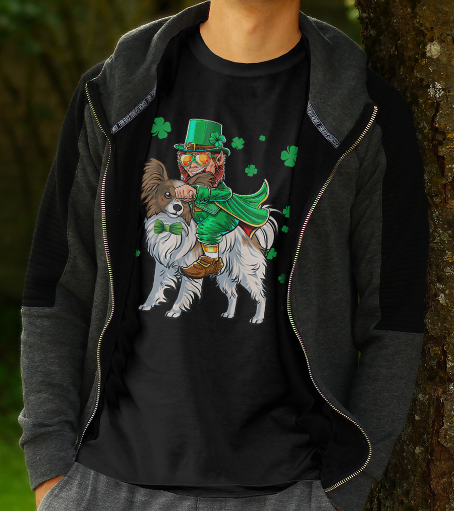 Leprechaun Papillon Shamrock St. Patrick's Day Luck T-Shirt