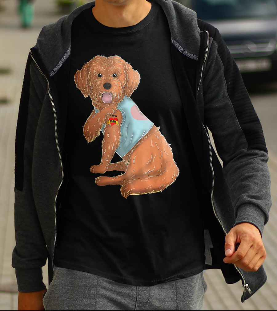 Cockapoo Dog I Love Mom Tattoo T-Shirt