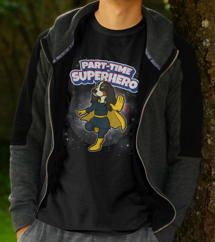 Part-Time Superhero English Cocker Spaniel Comic T-Shirt